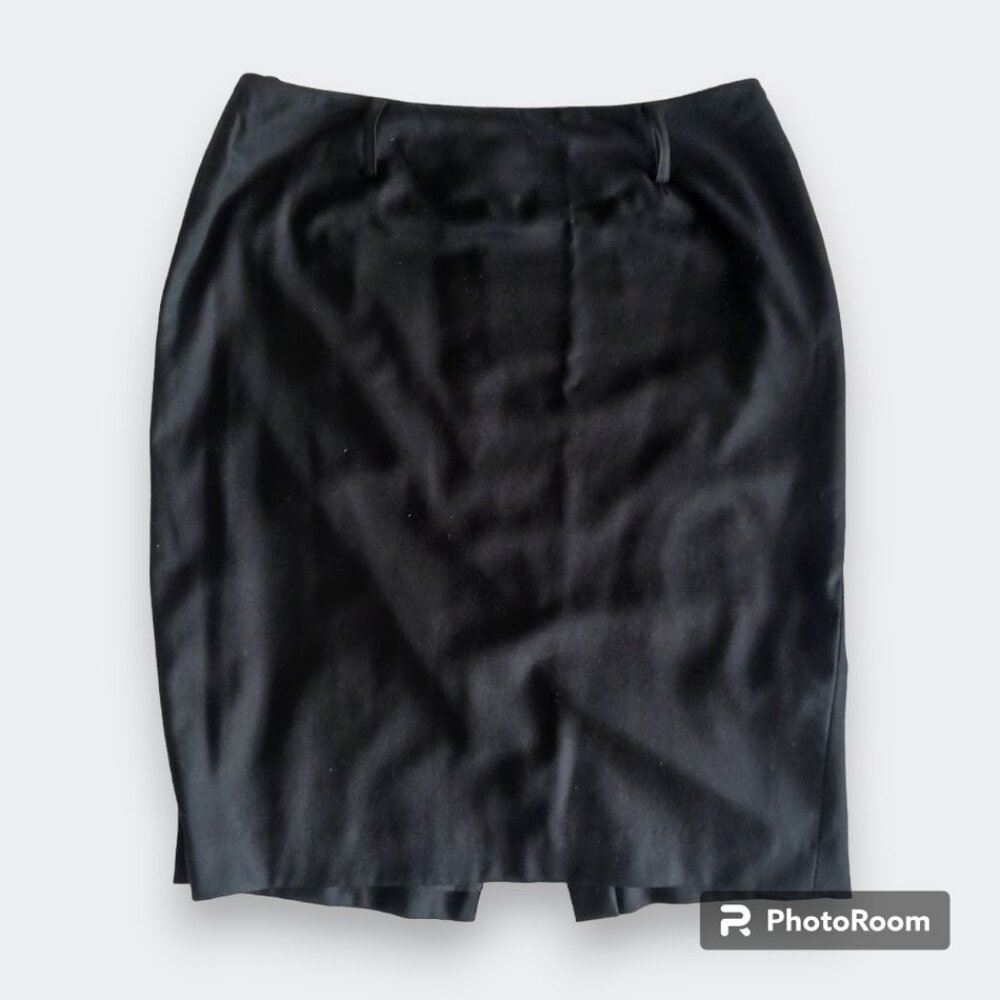 Black Anne Klein Pencil Skirt w/ Lining and Back Slit Business Casual Womens L